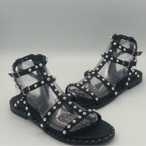 NWOT Madden Girl Follow Gladiator Ankle Sandals with Studded Embellishments